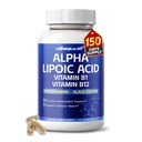 ビタミンB1、ビタミンB12、Benfotiamine、Ubiquinol、黒胡椒とアルファリポ酸の高効力 - セルラーヘルスをサポート - 150カウント - 米国で作られた&テスト