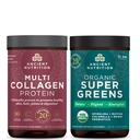 古代の栄養物の多コラーゲン蛋白質の粉、Unflavored、24のサービング+ Supergreensの粉、味の味、25のサービング