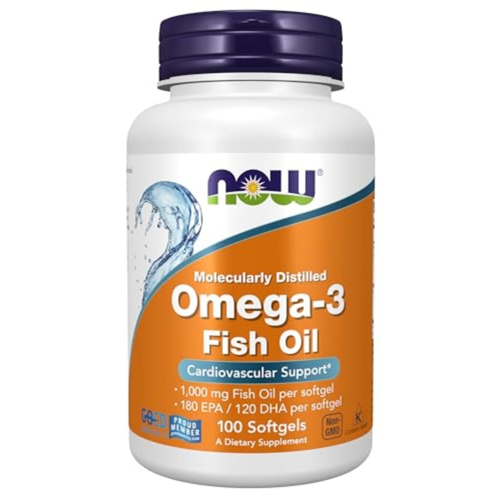 NOWの補足、Omega-3 180 EPA/120 DHAの分子的に蒸留される、心血管サポート、100 Softgels