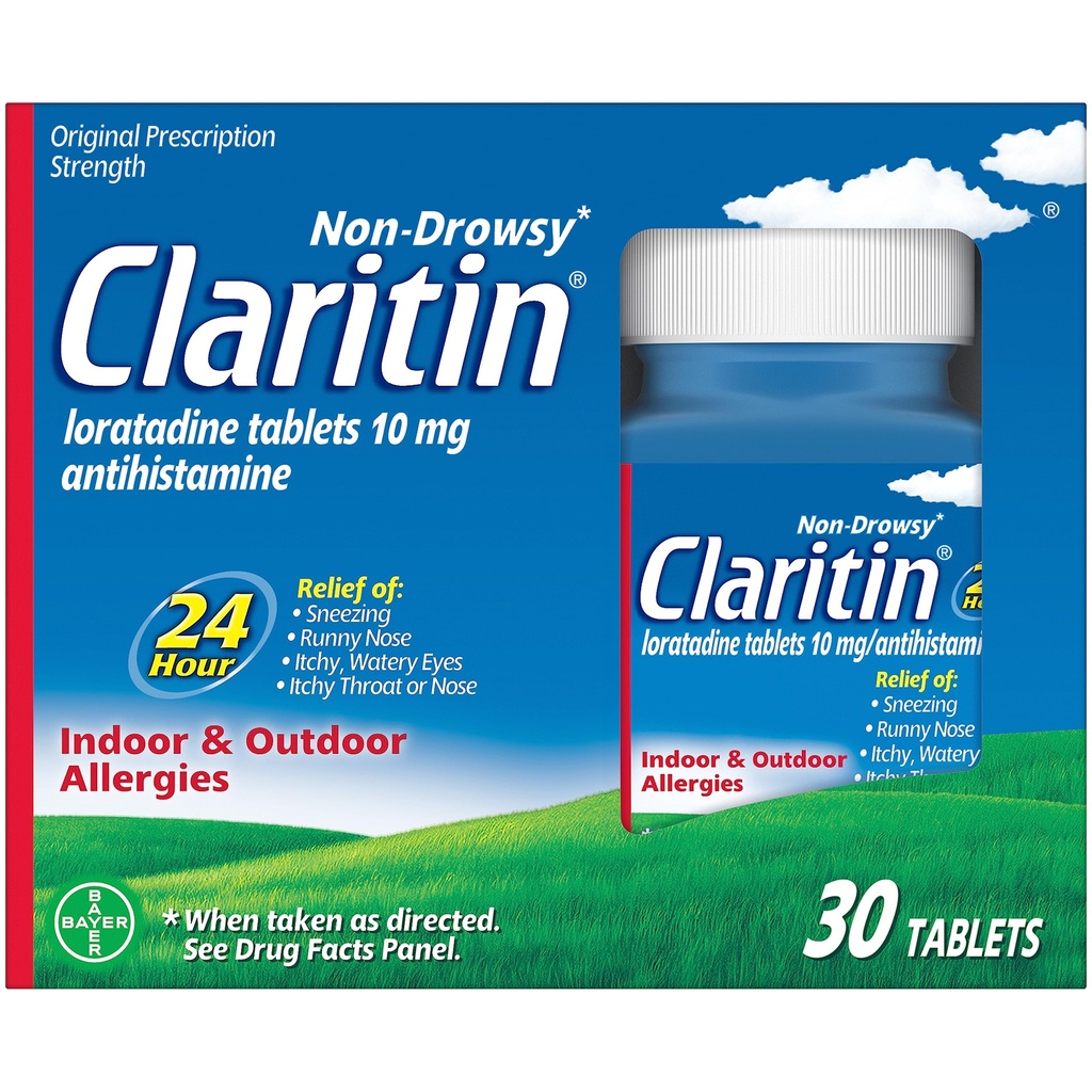 Claritin 24 HR非眠気アレルギー薬、Loratadine抗ヒスタミン錠、30 Ct