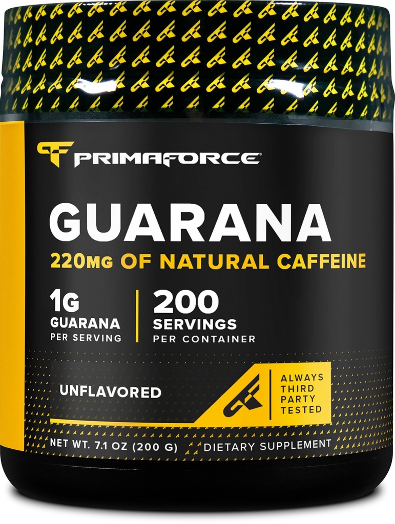 Primaforce Guarana Powder (200g) (Unflavored) - 純粋なGuarana、200のサービング