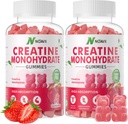 Creatine Monohydrate Gummies 5000mg for Men & Women, Chewables Creatine Monohydrate for Muscle Strength, Muscle Builder, Energy Boost, Pre-Workout Supplement-180 Strawberry Gummies