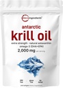 マイクロ原料のAntarctic Krillオイルの補足、サービングごとの2,000mg、240 Softgelsの三重強さ、オメガ3s EPA、DHA及び自然なアスタキサンチンの豊富な、サポート免疫システム及び頭脳の健康