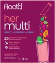 女性のためのRoot'd Multivitaminパウダー - 3X電解質、9有機スーパーフード、プロバイオティクス&酵素、砂糖フリーマルチビタミン&水分補給  9ビタミンドリンクミックスパケット