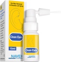 NAVEH PHARMA® CleanEars | 耳のワックス除去スプレーの高速作動 | わずか1回のトリートメントでイヤーワックスを破壊・分解 | 臨床的に300%より有効なW/Mineral Oil | Gentle & Safe | 0.5 Fl Oz
