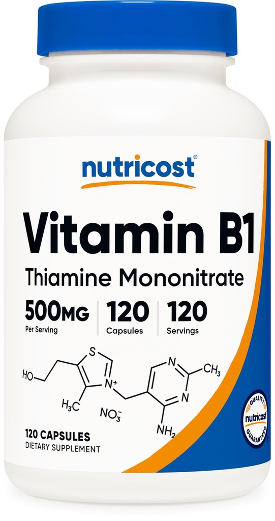 NutricostビタミンB1(チアミン)500mg、120カプセル