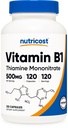 NutricostビタミンB1(チアミン)500mg、120カプセル