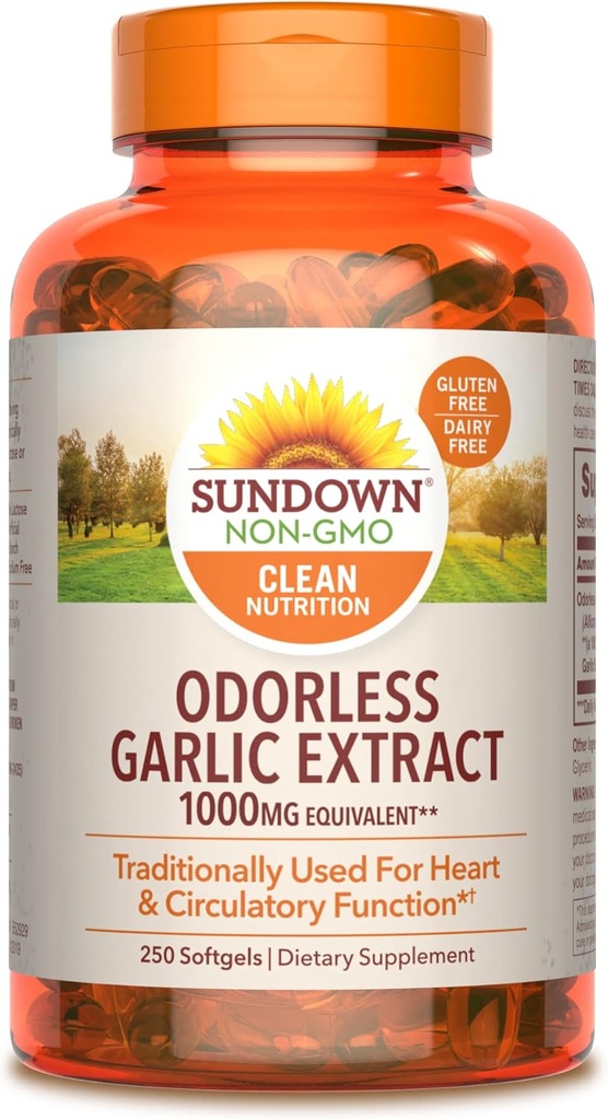 Sundownのニンニクの補足、250のSoftgels
