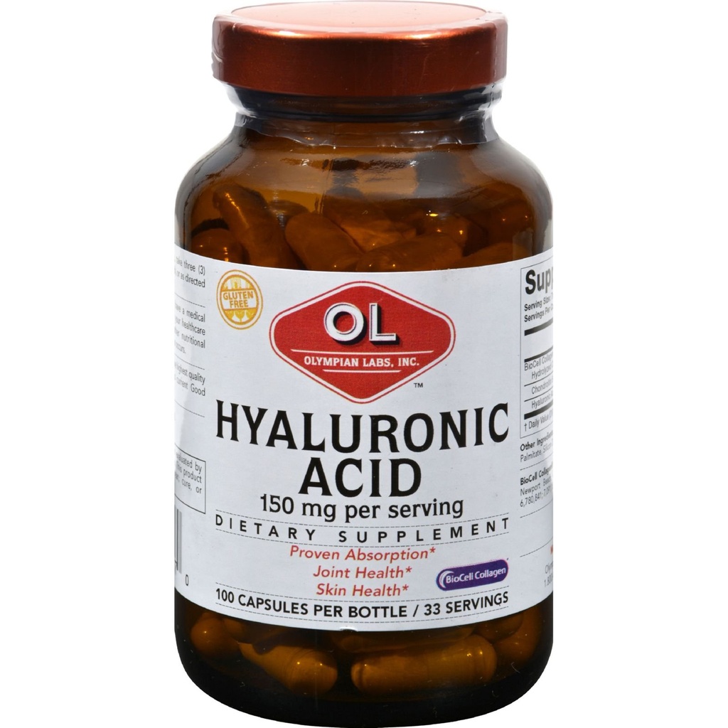 オリンピアンラボヒアルロン酸150mg | 99カプセル | ヘルシーなコネクティブティッシュとジョイントをサポート - 若々しいヘルシー肌を促進