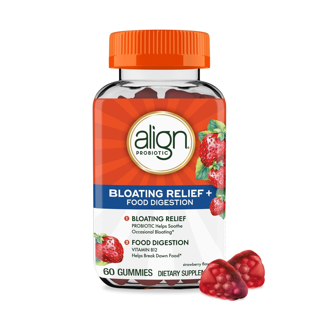 アリガンプロバイオティクス、ブロッキングリリーフ+食品消化、女性と男性のためのプロバイオティクス、プロバイオティクスは、ソオテオカシオナルブロッティング*を支援します。ビタミンB12は、食物を細胞エネルギーに分解するのに役立ちます*、60グミ