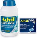 Advil Liqui-Gelsの痛みの回復力とフィーバーの減力剤、頭痛、腰痛、月経痛み、関節の痛みの軽減のためのIbuprofen 200mgの成人のための痛みの薬 - 200カプセル、Advil PM Ibuprofen - 2 Ct