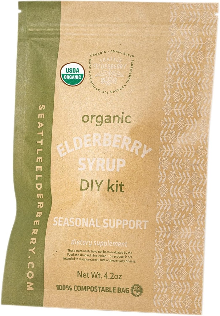季節的なサポートDIYキット - おいしい、グルテンフリーのハーブサプリメントのシロップを、ポテントアレルギーのメリットで作る、アメリカで小さなバッチで作られた有機成分だけを含有 - 4oz