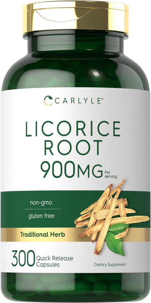 カルライル・リコルス・ルートカプセル 900mg | 300 カウント | ルート・エキスの補足 | 非GMO、グルテンフリー