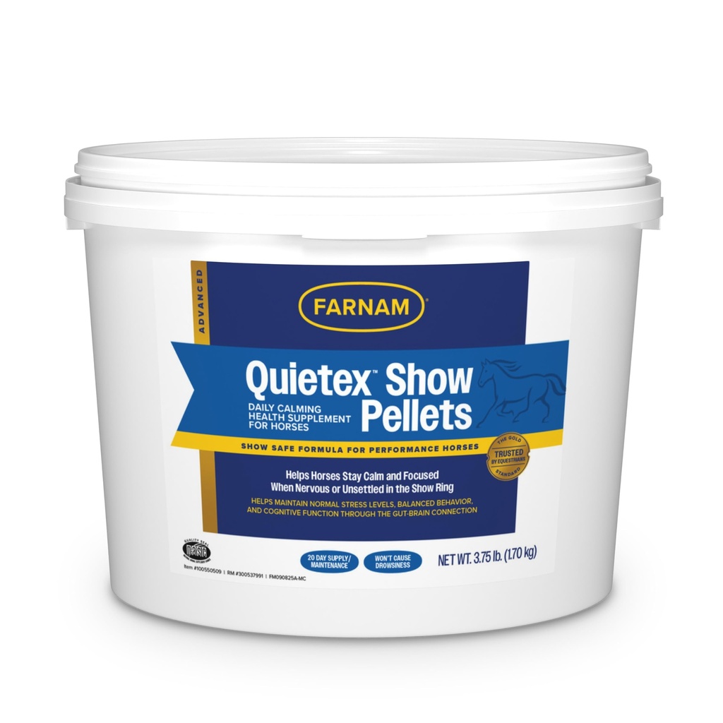 Farnam Quietex Show Pellets, Helps Keep Horses Calm & Relaxed That Are Nervous で ザ· Show Ring 3.75 lbs.