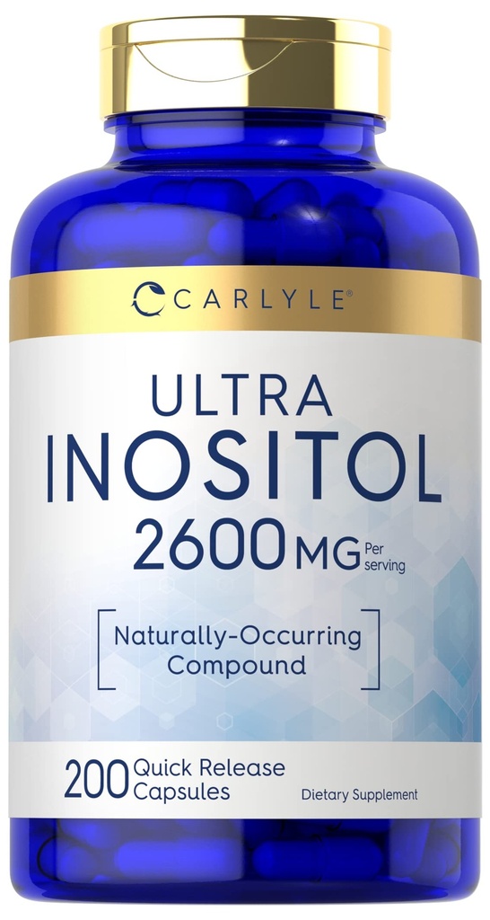 カルリールイノシトールサプリメント | 2600mg | 200カプセル | 女性用・男性用 | マイオイノシトールとして | 非GMO、グルテンフリー