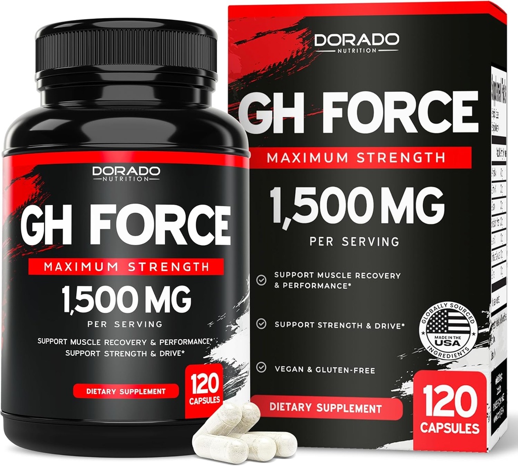 男性と女性のための HGH のサプリメント (120 カウント) 1500 mg サポート 筋肉の成長 & 人間の成長ホルモンの健康なレベル - 男性のための健康な筋肉 & 回復を促進する ポストのトレーニング サプリメント - 米国製