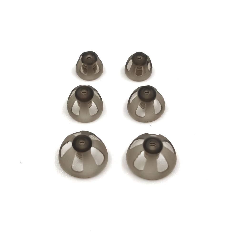 補聴器ドームスモーキーグレーチップイヤーピースオープンフィットBTEサウンドアンプPSAPキット見えない、RIC 5 + 8 + 10ミリメートル(ミックス * 6)を除いて