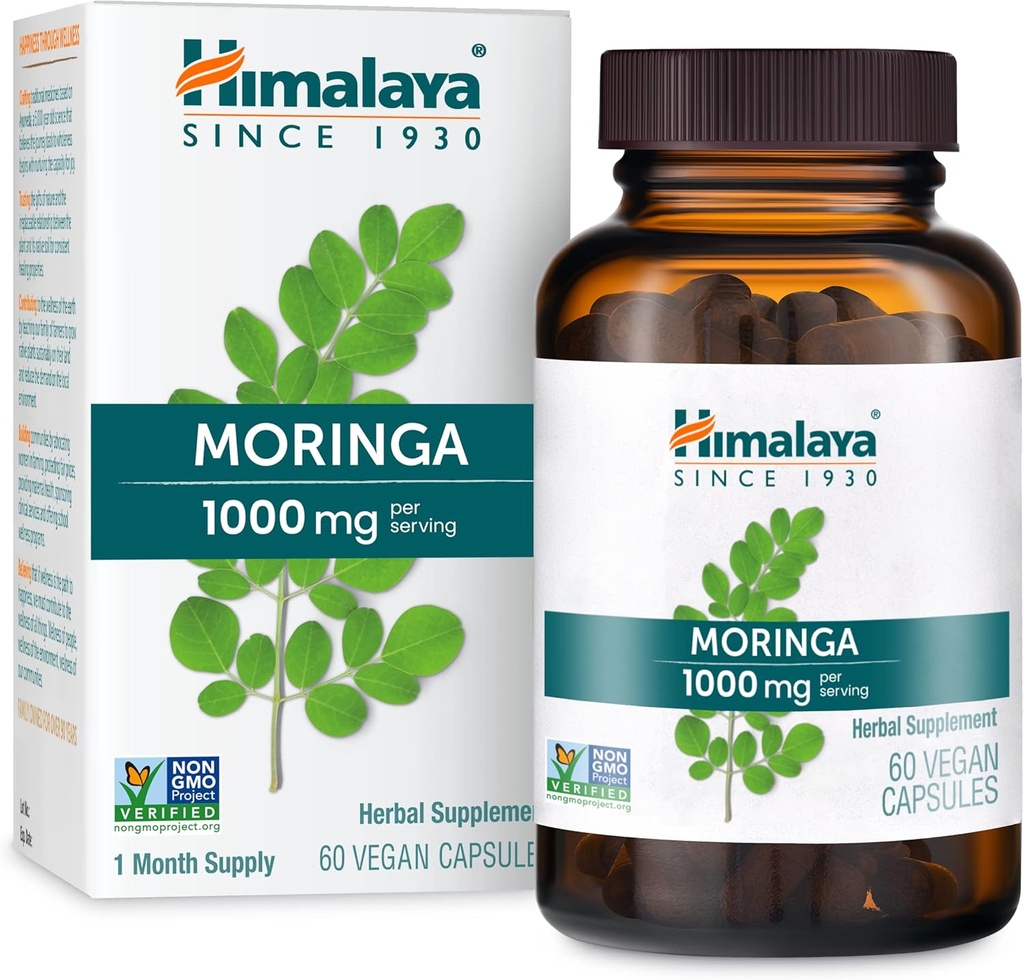 Himalaya Moringa - Herbal Superfood Antioxidants Supplement Supporting Wellness, Vitality, and Oxidative Stress - Vegan, Non-GMO, Gluten Free, 1000 mg, 60 Capsules