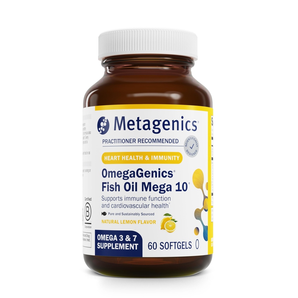 メタジェニックスオメガジェニックスメガ10オメガサプリメント - Omega-7、330 mg EPA&170 mg DHA for Heart Health* - 持続可能 ソース&amp; 釣りの後味 - 非GMO&グルテンフリー - 60 Softgels
