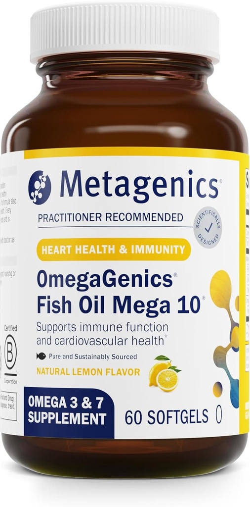 メタジェニックスオメガジェニックスメガ10オメガサプリメント - Omega-7、330 mg EPA&170 mg DHA for Heart Health* - 持続可能 ソース&amp; 釣りの後味 - 非GMO&グルテンフリー - 60 Softgels