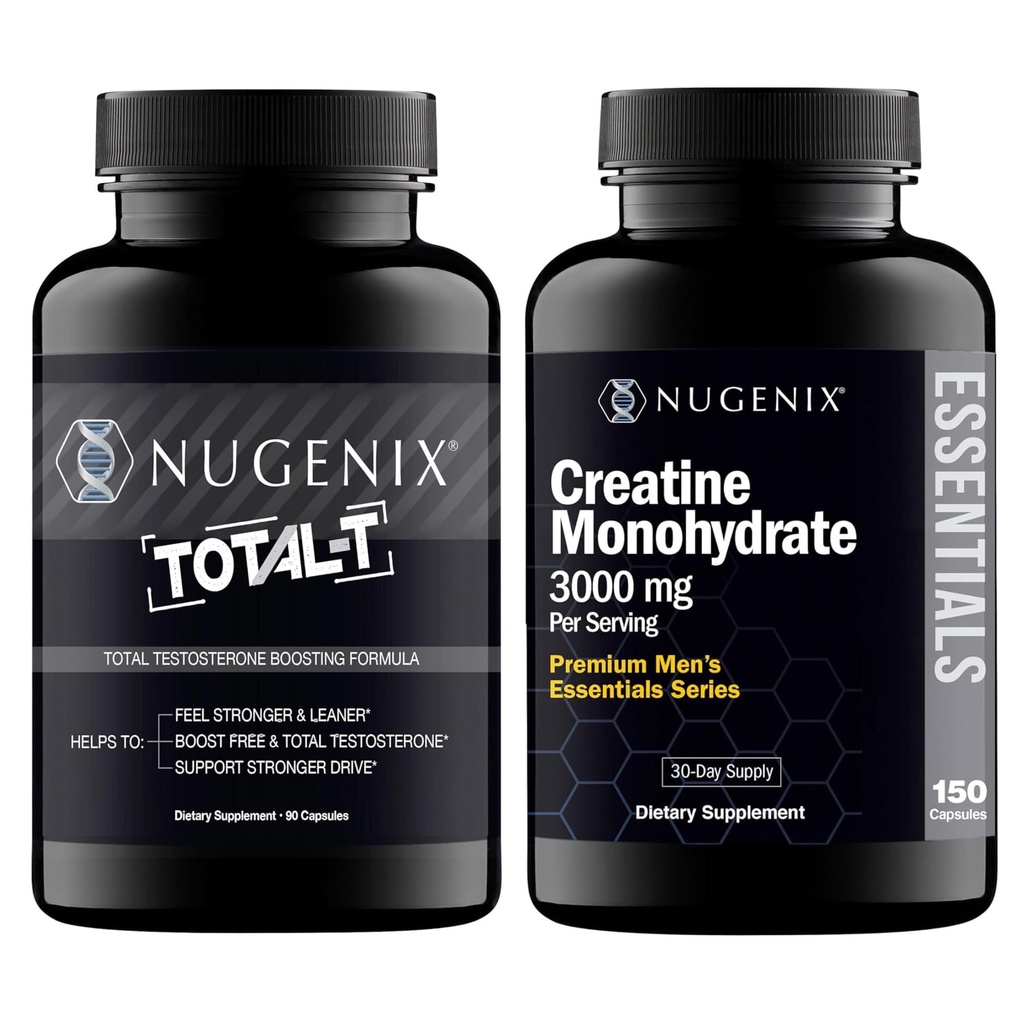 Nugenix エッセンシャル クレアチン Monohydrate と 合計 T テストステロン ブースター 男性用