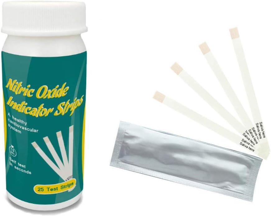Nitric Oxide Test Strips [25strips]- Nitric Oxide Indicator Strips Work by Measuring The nitrites in Your Mouth to Indicate The Amount of Nitric Oxide in Your Body, get Results in just 10-15 Seconds…
