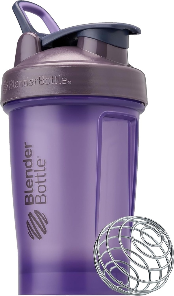 BlenderBottleのプロテインの揺れおよびプレワークアウト、20ozのフル カラーの紫色のために完全な古典的なV2のシェーカーのびん