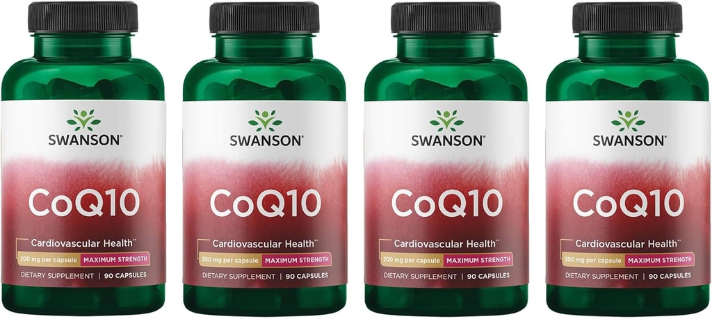 Swanson CoQ10の心臓血管の脳エネルギーおよび中心の健康の酸化防止サポート補足200のmg 90のカプセル(4のパック)