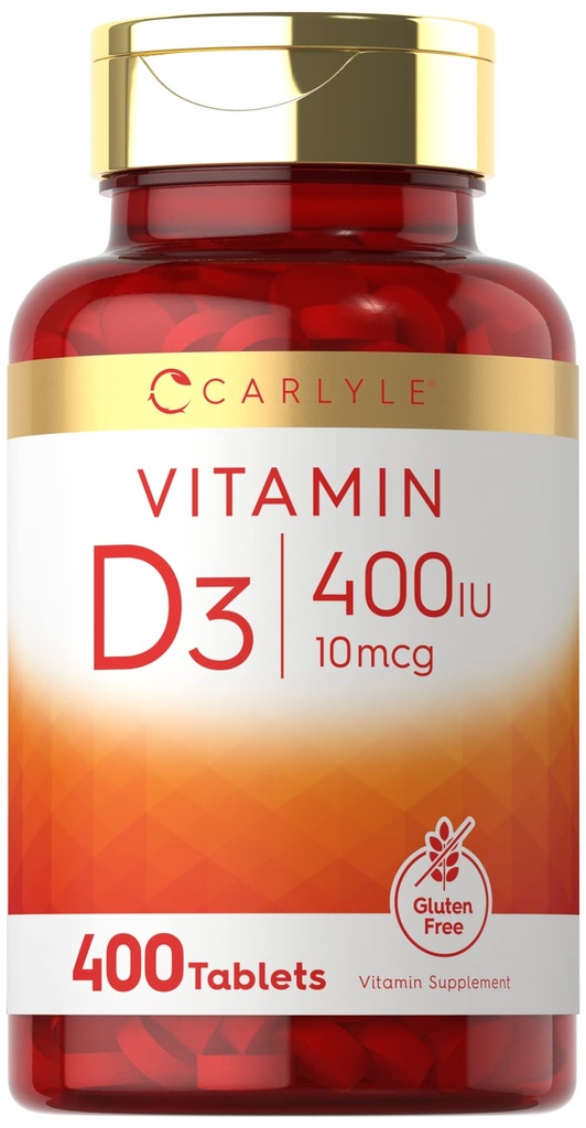 ビタミンD3 400iu(10mcg) | 400錠 | 値サイズ | ベジタリアン・非GMO・グルテンフリーのフォーミュラ | ビタミンDサプリメント