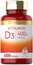 ビタミンD3 400iu(10mcg) | 400錠 | 値サイズ | ベジタリアン・非GMO・グルテンフリーのフォーミュラ | ビタミンDサプリメント