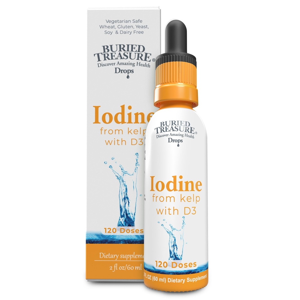埋め込まれたトレジャーヨウ素は、ケルプからドロップ - 2% 液体ドロップ,120 サービング, 2 fl oz, 自然甲状腺 & 免疫サポート, ビーガン&非 GMO