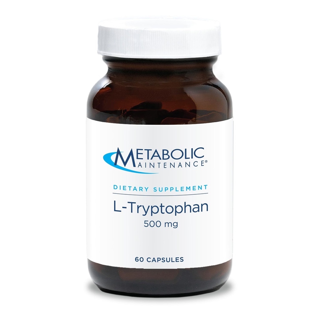 メタボリックメンテナンスL-Tryptophan - 優れた吸収のための「無料フォーム」の500mgアミノ酸+ビタミンB6 - 気分+食欲サプリメント、ビーガン+充填剤(60カプセル)