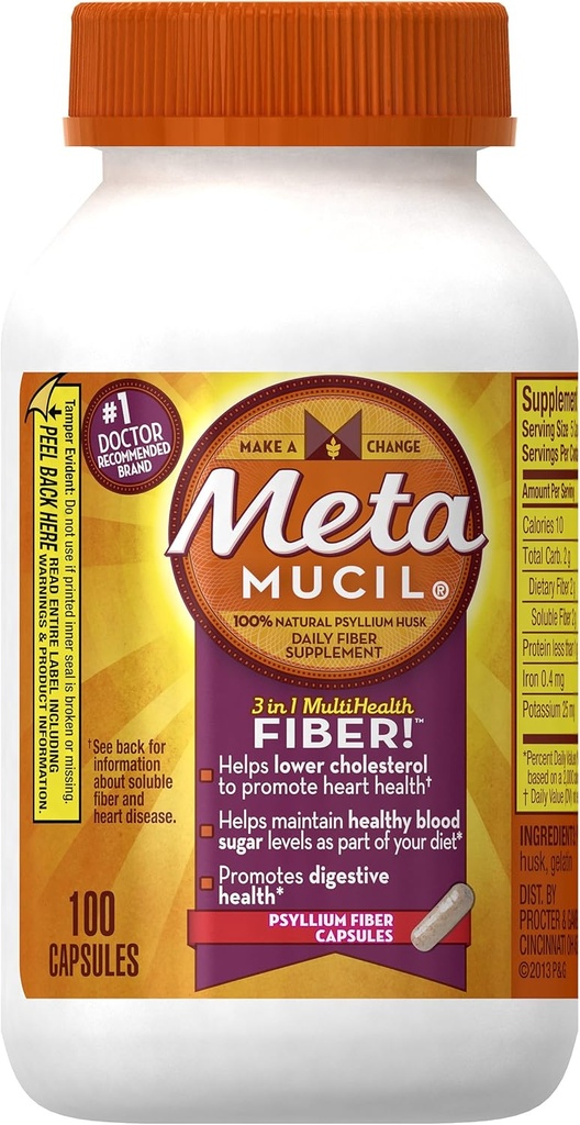 Metamucilメタ100カプセルボトル(OLD)によるマルチヘルスファイバーカプセル