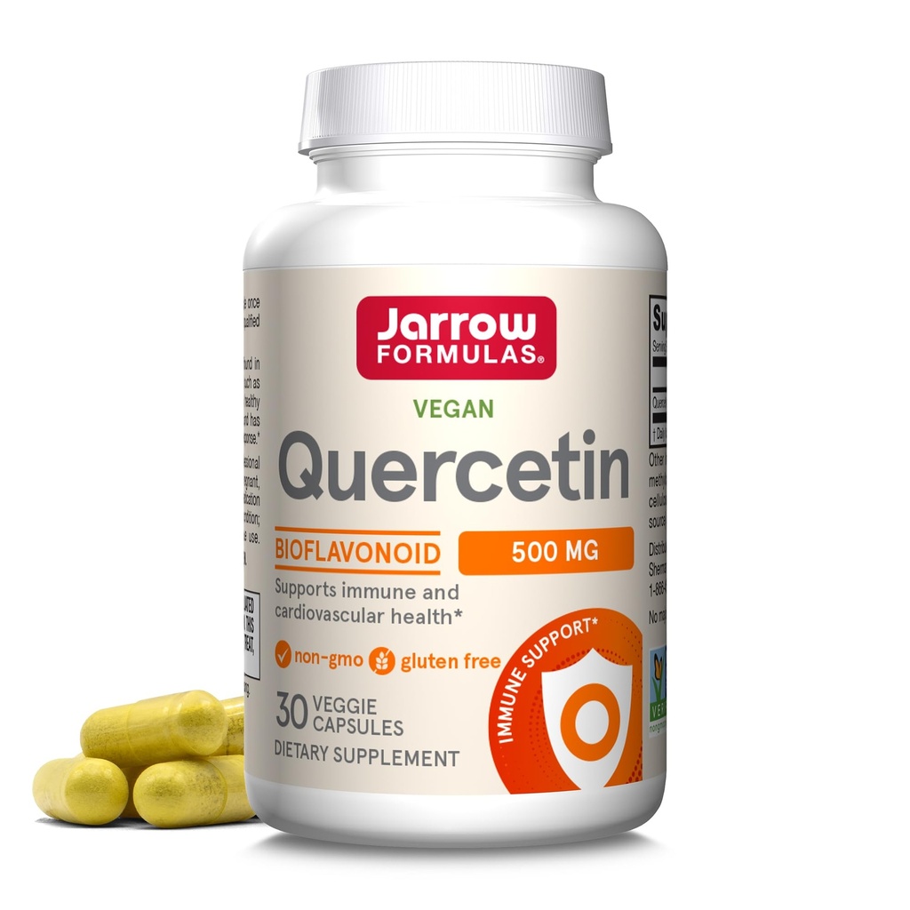 ジャロー式ケルセチンサプリメント - 500mg、心血管および免疫の健康のための酸化防止サポート、30ベジギーカプセルとサプリメント