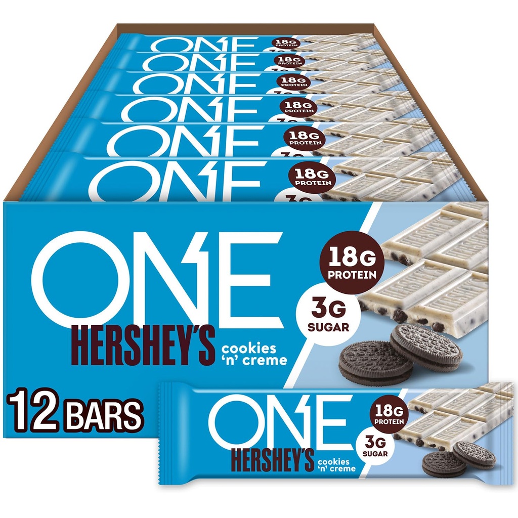 1つの蛋白質棒、Hersheyのクッキーの'n'のクリーム、18g蛋白質および3g砂糖、パントリのステープル、2.26のoz (12の計算)とグルテンフリー