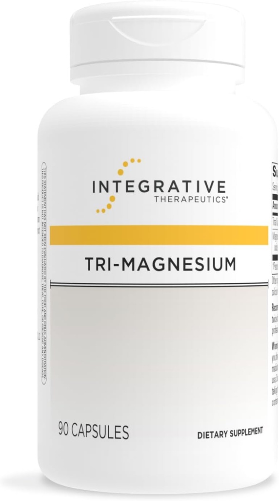 Integrative Therapeutics Tri-Magnesium - Supports Cellular Energy & Energy Metabolism* - Magnesium Supplement for Heart & Nerve Health Support* - Dairy-Free & Gluten-Free - 90 Capsules (90 Servings)