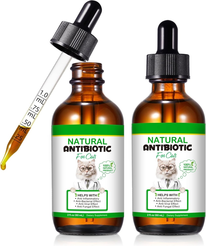 猫の抗生物質、猫のための抗生物質、自然な猫のMultivitaminの草の補足60ml-2pcs