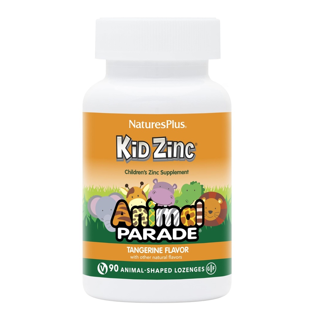 NaturesPlusアニマルパレードKidZinc、タンジェリン風味 - 90アニマルシェイプローゼンジ - 有機的にキレート亜鉛 - ビーガン、グルテンフリー - 90サービング