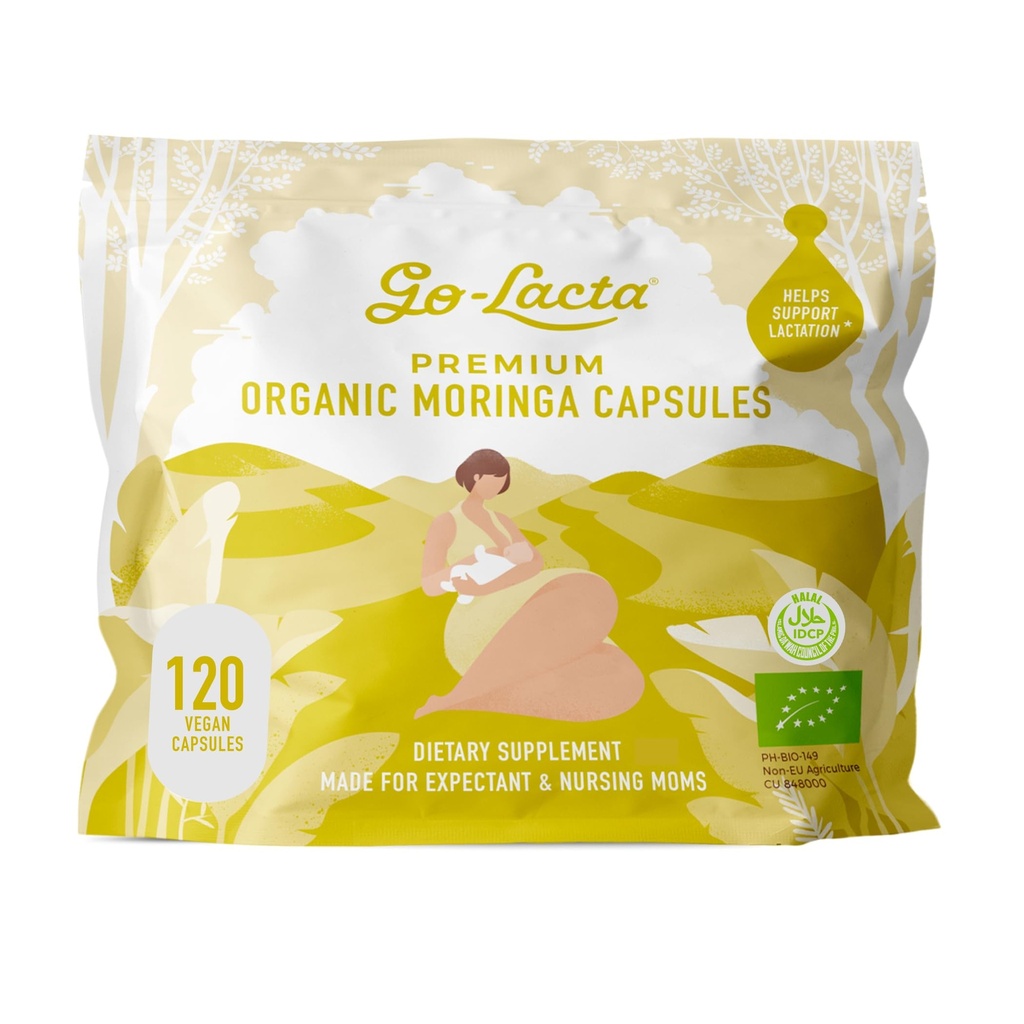 Go-Lacta® 100%の有機モリンガは母乳育児のためのカプセル、120のカプセルをカプセルに入れます