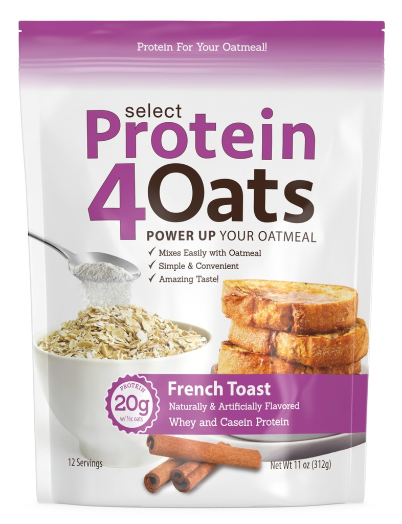 PEScience Protein4Oats、WheyとCasein、French Toast、12のサービングと驚くべき試食蛋白質のオートミールを作る粉
