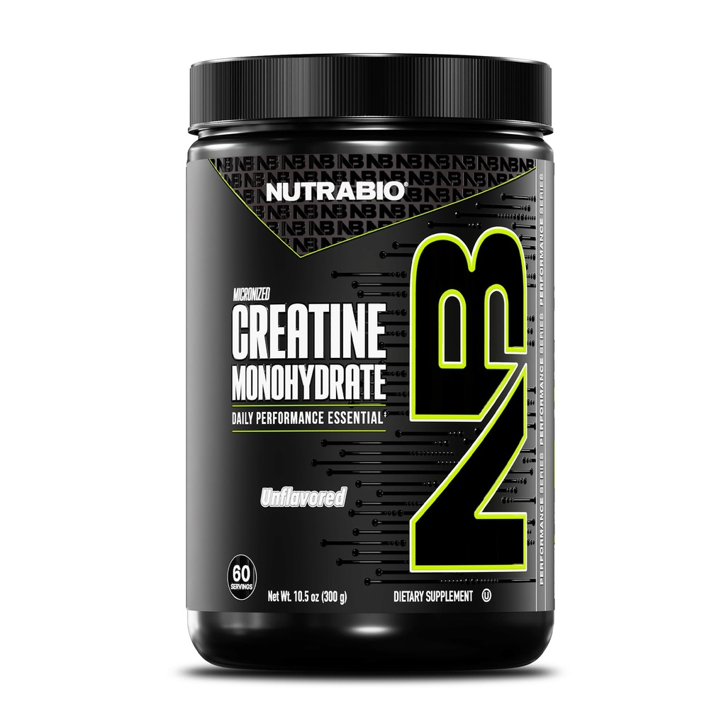 NutraBio の純粋な Micronized のクレアチンの Monohydrate の粉の補足、Unflavored、(300 g) -サポートバルク筋肉エネルギー、回復および強さ-男性および女性のための高性能液体クロマトグラフィーによってテストされるクレアチンの粉の補足