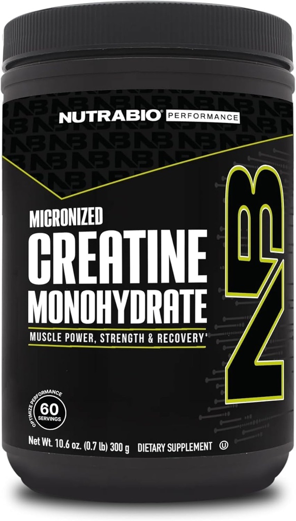 NutraBio の純粋な Micronized のクレアチンの Monohydrate の粉の補足、Unflavored、(300 g) -サポートバルク筋肉エネルギー、回復および強さ-男性および女性のための高性能液体クロマトグラフィーによってテストされるクレアチンの粉の補足