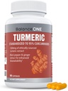 Balance ONE Turmeric Extract 1000mg with Max Strength 95% Curcuminoids - Turmeric Curcumin Supplement for Joint Comfort & Antioxidant Support - Ginger Extract and BioPerine - 1 Month Supply