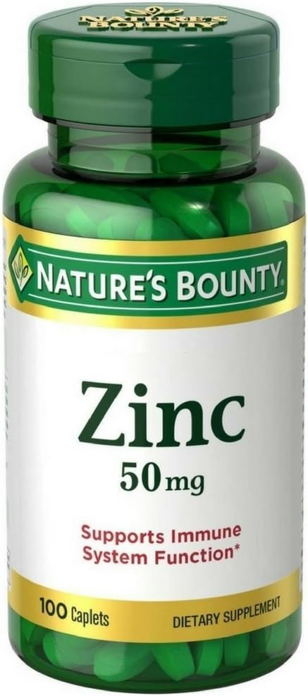 Nature's Bounty亜鉛、免疫サポート、50 mg、カプレット、100 Ct(パッケージ2)