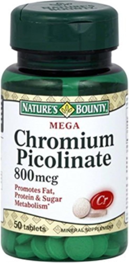 Nature's Bounty Mega Chromium ピコリネート 800 mcg錠 50 ea (パック 2)