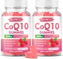 砂糖なしのCoQ10グミー250mg、コエンザイムQ10はオメガ3、ビタミンB6及び亜鉛、細胞エネルギー及び酸化防止サポートのための高い吸収CoQ10の補足、ラズベリー味、ビーガン120Ctsを補います