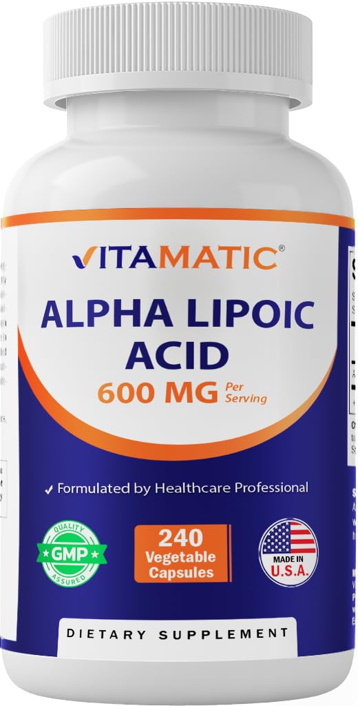 Vitamaticアルファリポ酸(ALA) サービングごとの600mg - 240野菜カプセル - 120のサービング-非GMO及びグルテンフリー