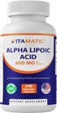 Vitamaticアルファリポ酸(ALA) サービングごとの600mg - 240野菜カプセル - 120のサービング-非GMO及びグルテンフリー