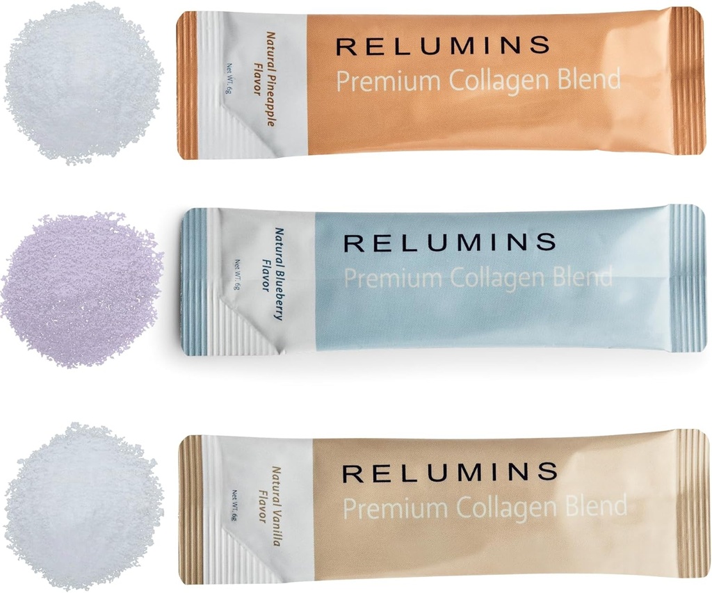 Reluminsの海洋のコラーゲンの粉の飲み物の組合せ-グルタチオン、緑茶、CoQ10、及びHyaluronic酸は皮を滑らかにする- 100の粉の磨き粉Xの組合せの風味付けします