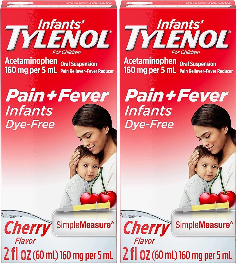 Tylenol の象の口頭懸濁液、染料なし、チェリー、2 Fl. Oz (パッケージ 2)